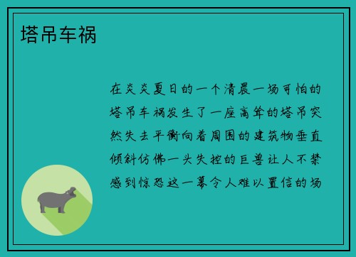 塔吊车祸